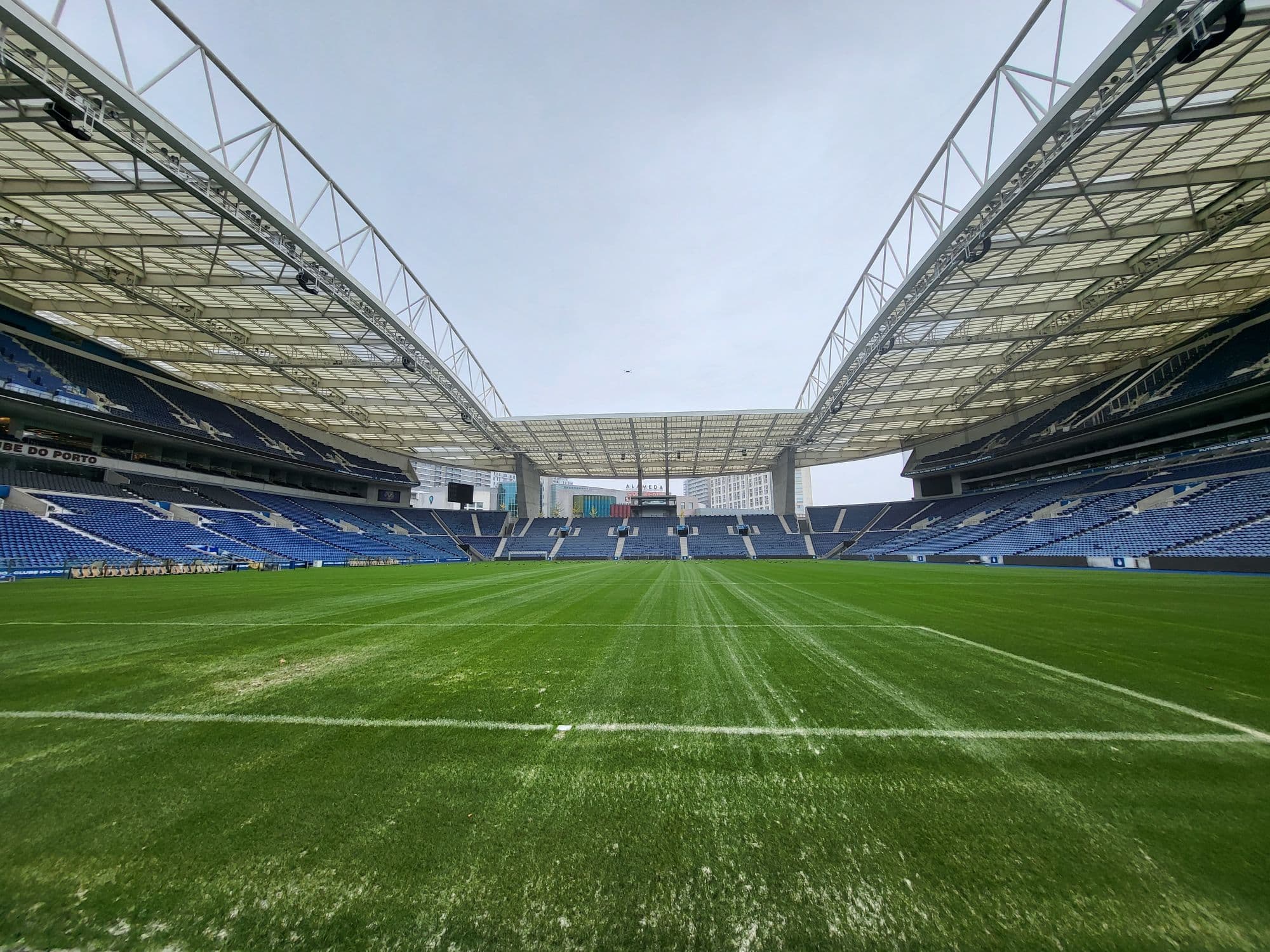 Pitch and stands inside Estádio do Dragão in Porto