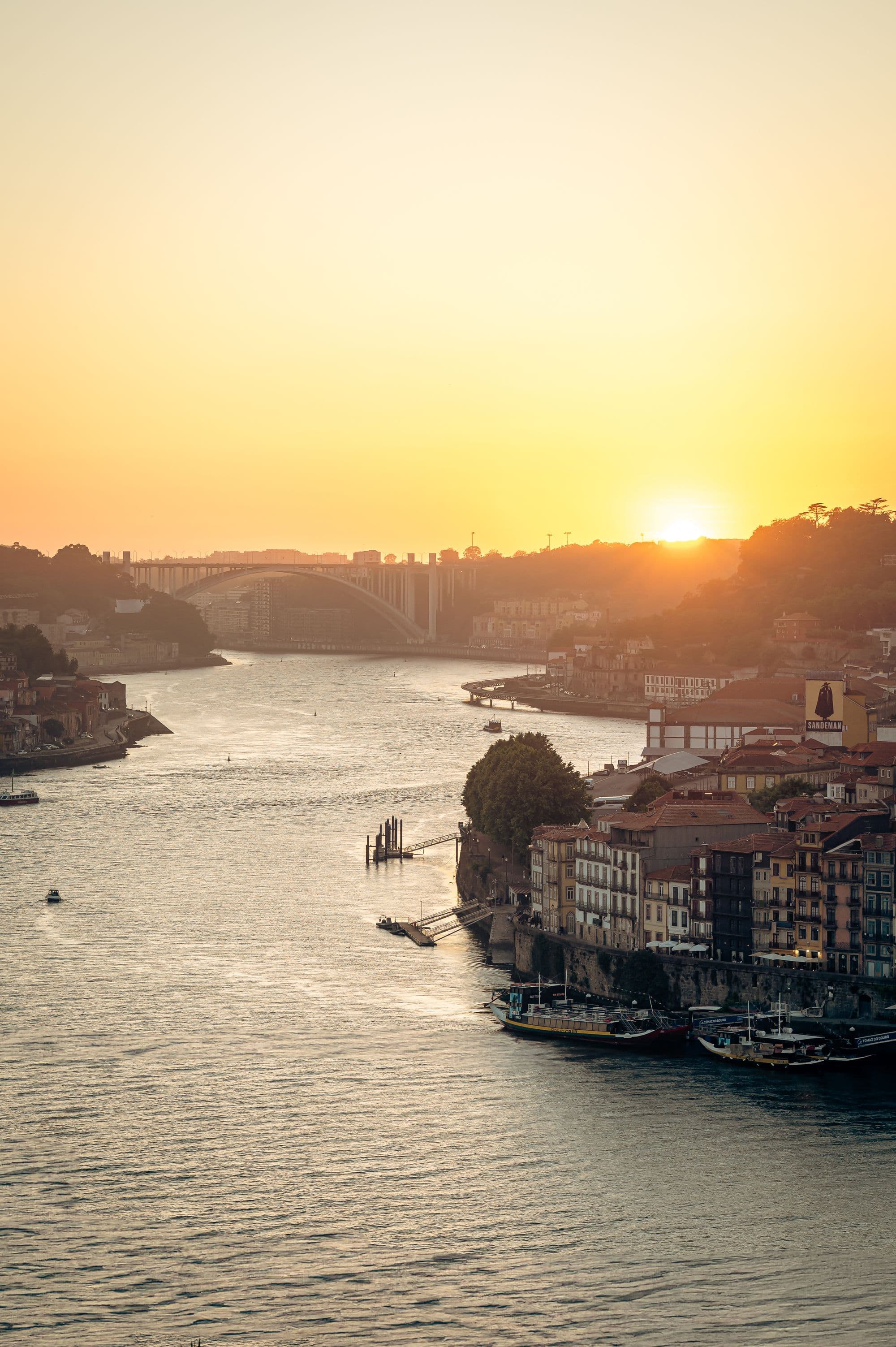 A golden view across the Douro and Porto riverfront
