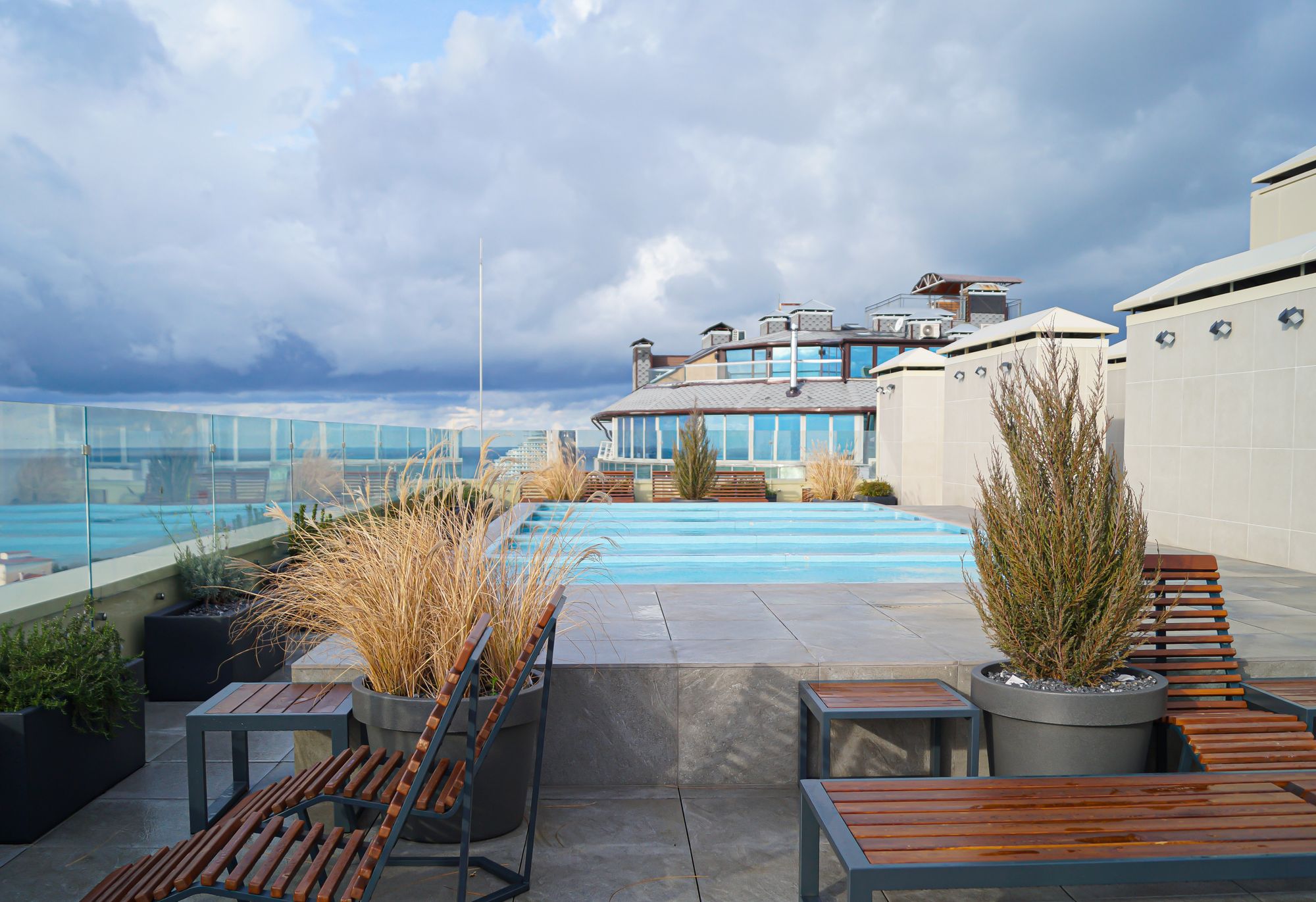 Outdoor hotel pool suitable for a summer family stay