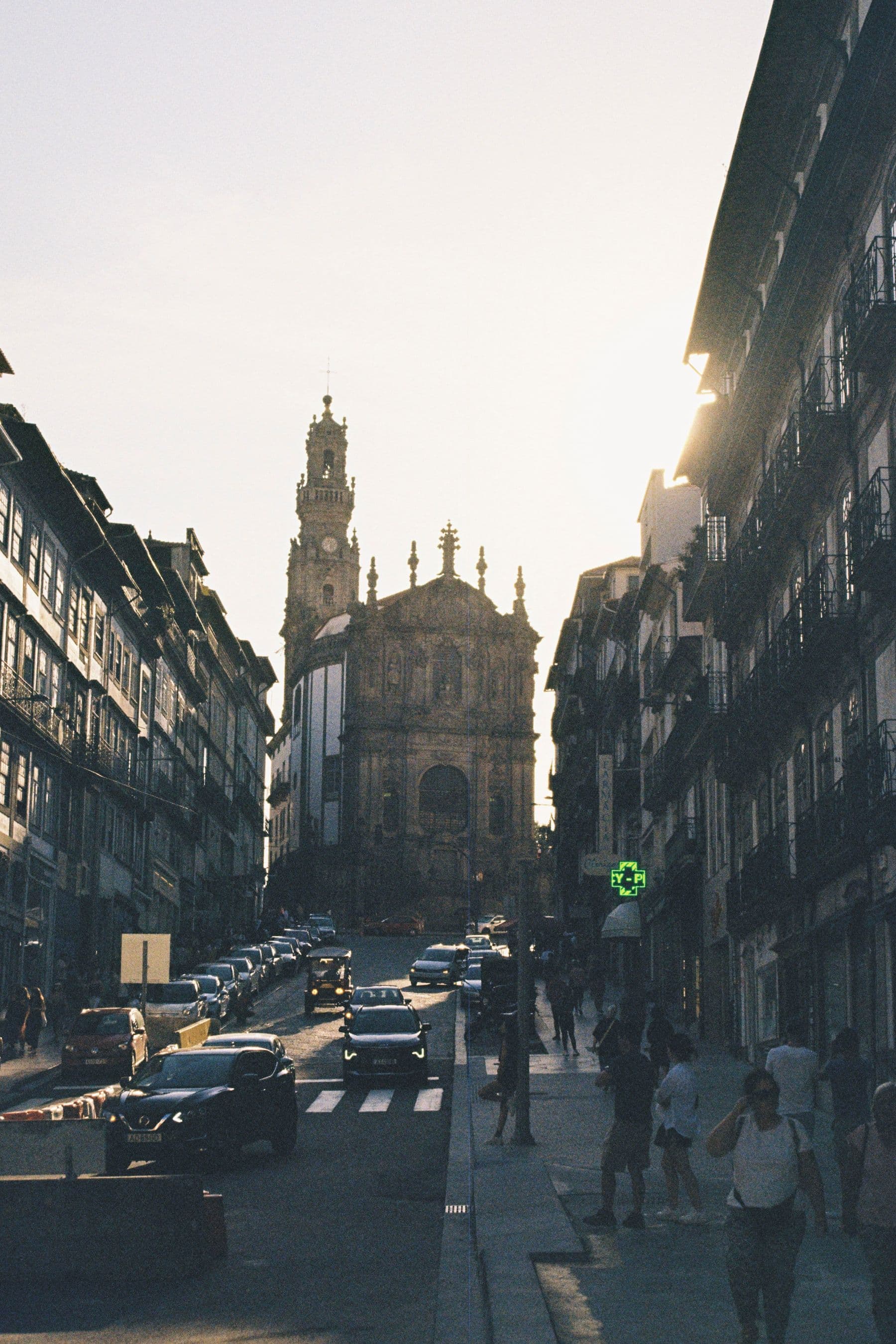 Clérigos Church and street at the southern edge of Cedofeita