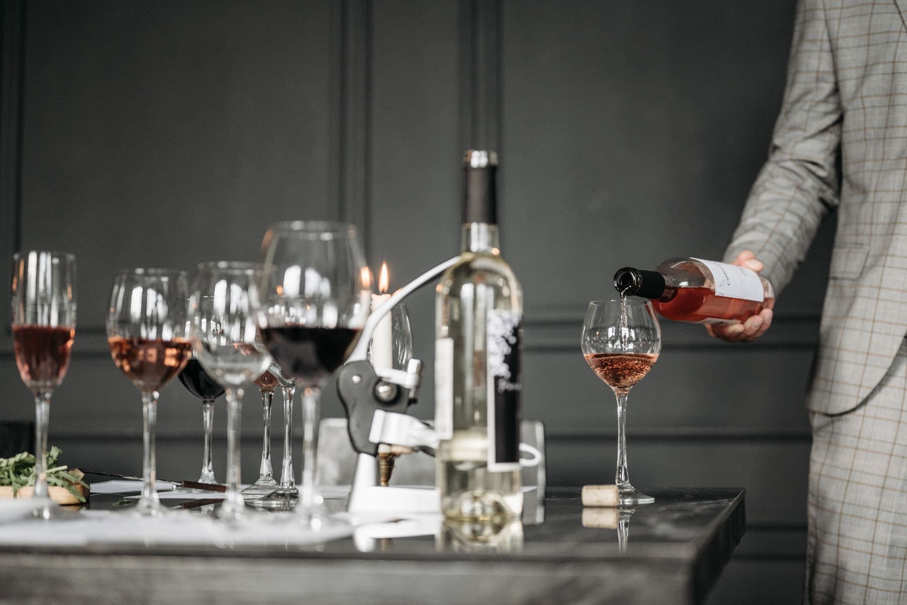 Wine being poured during a tasting